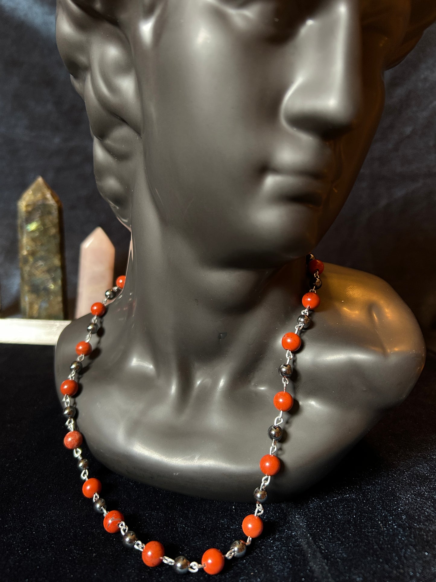 Red Jasper & Hematite Necklace