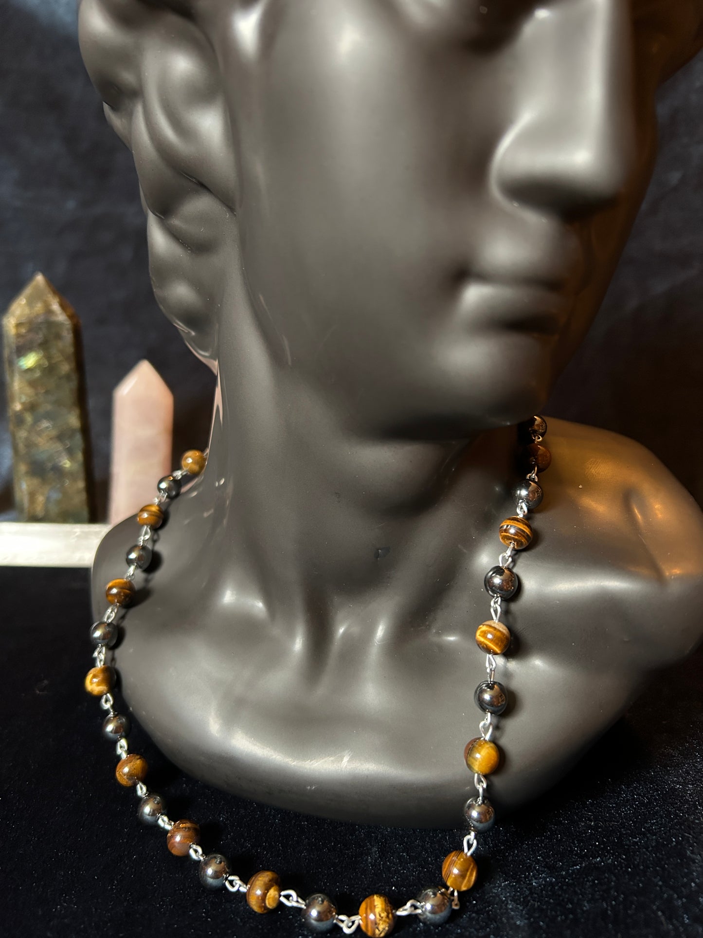 Tigers Eye & Hematite Necklace